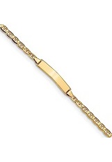 gorgeous real gold anchor link Id bracelet for children